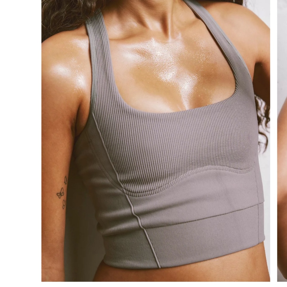 Free People FP Movement Happiness Runs Corset Racer Back Tank/Sports Bra.